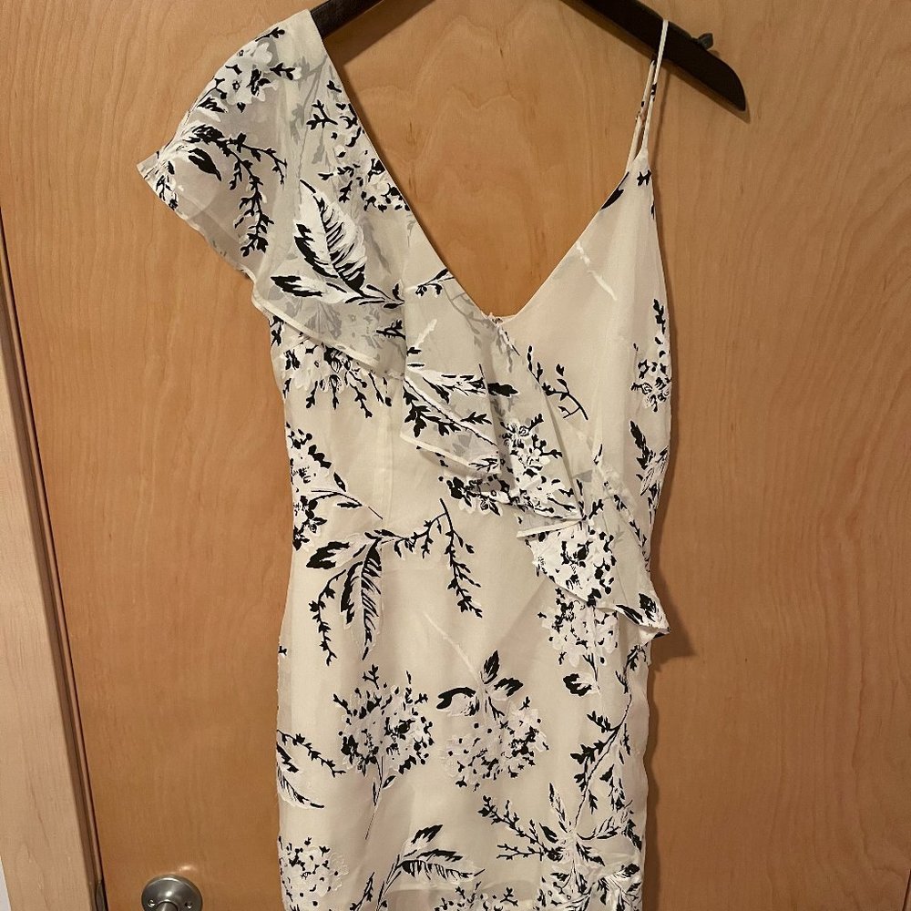 Off white Ruffle Sleeved Midi Dress